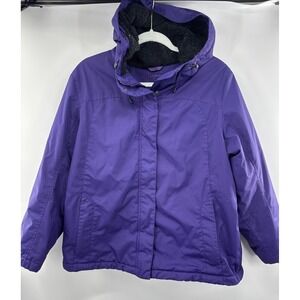 L.L. Bean Winter Warmer Coat Womens XL Purple‎ Ski Snow Down Hooded